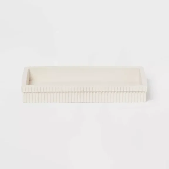 Ribbed Bath Tray White