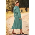 thumbnail image 2 of Vestido PRETTYGARDEN Midi Verde con Plisados y Diseño Swiss Dot Talle XL, 2 of 8