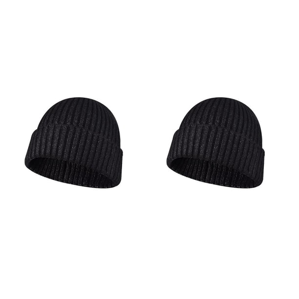 Qarigey Gorro para adultos, gorro para mantener el calor, gorros tejidos, gorros para el invierno, azul gris carbón 2piezas Qarigey CBP304108