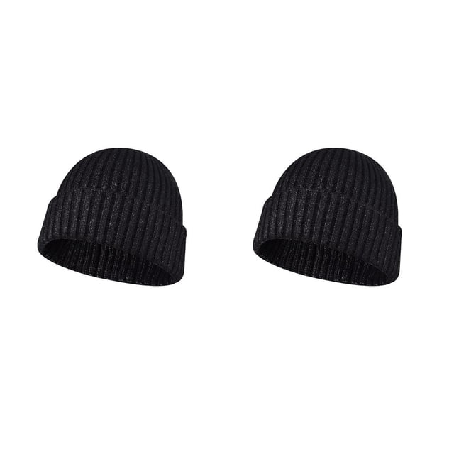 Qarigey Gorro para adultos, gorro para mantener el calor, gorros tejidos, gorros para el invierno, azul gris carbón 2piezas Qarigey CBP304108