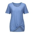 thumbnail image 4 of Mittory Women's Tops Short Sleeve Twist Knotted T Shirts Summer Blouse Tunic Tops, 4 of 8