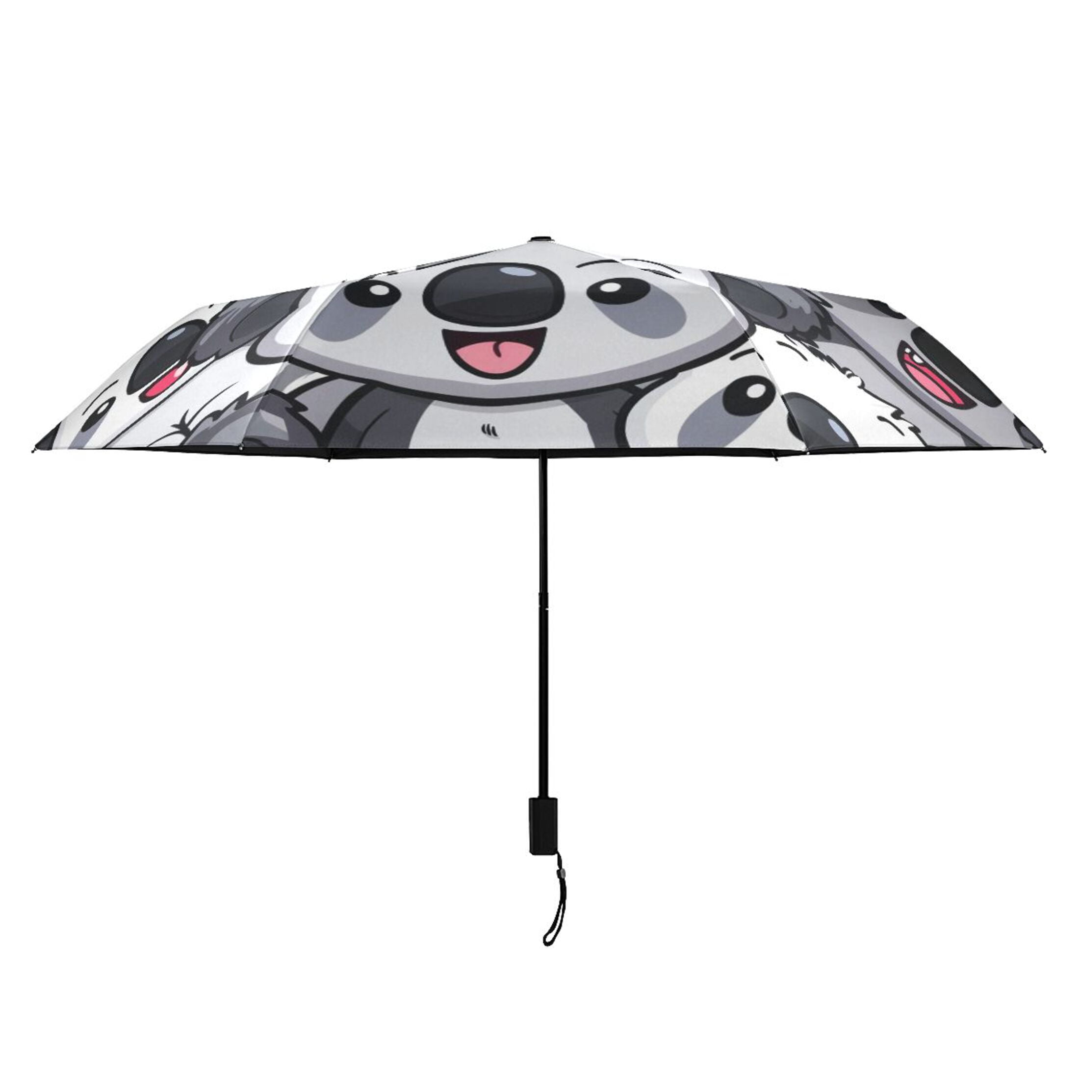 Cute Koalas Compact Sun Umbrella Windproof Travel Umbrellas for Rain Strong Portable UV Protection