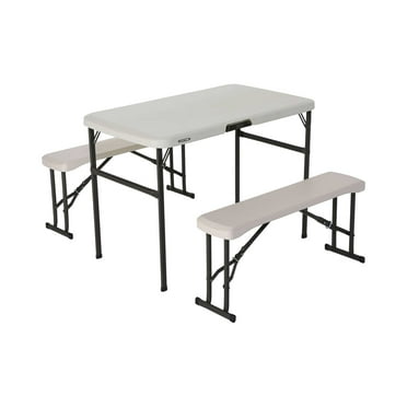 Lifetime Folding Polyethylene Picnic Table with Benches, 80373