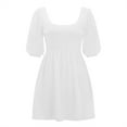 aDJFDGT Casual Dresses 2024 Wedding Guest Women's Fall Smocked Dress