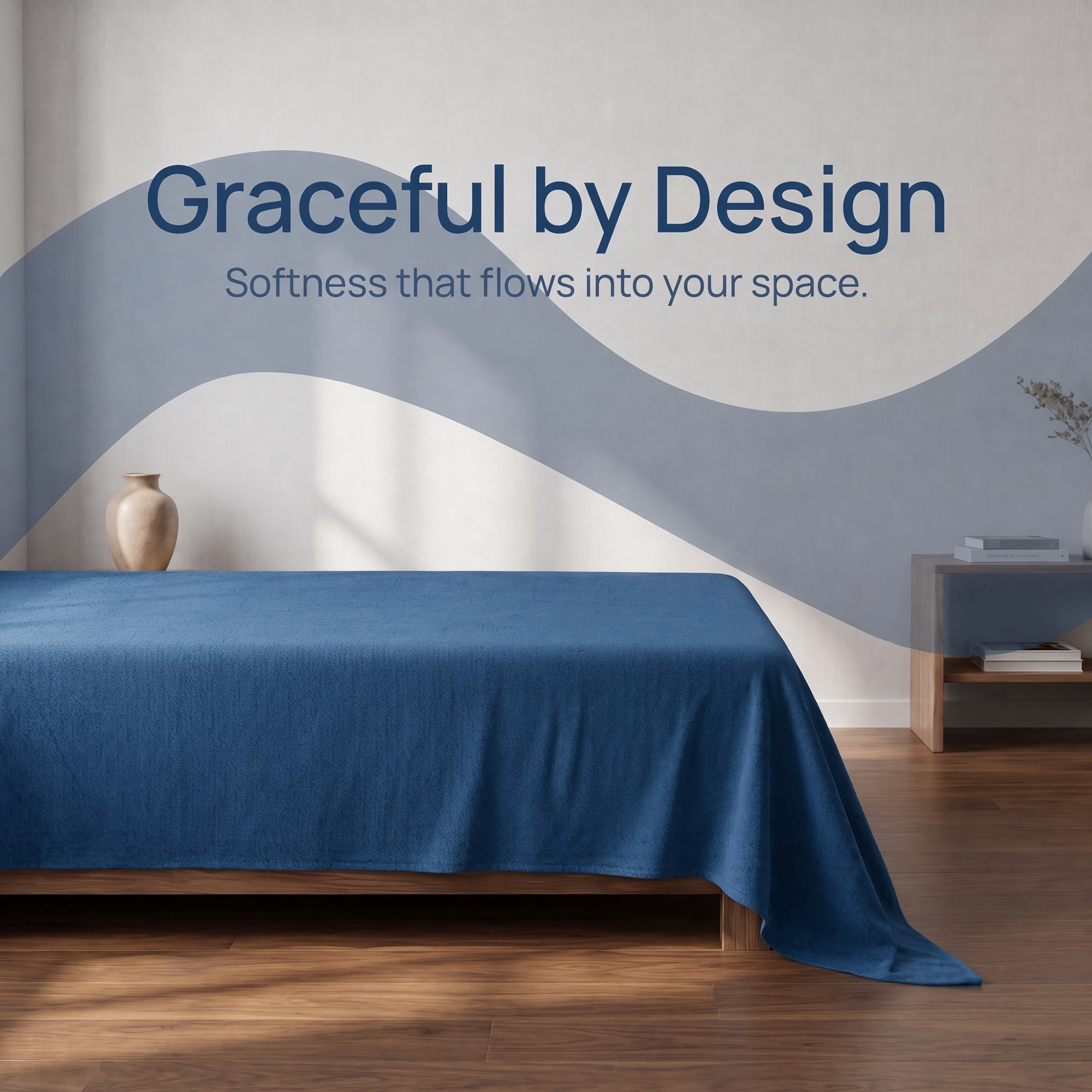 Unique Bargains Polyester Bed Sheet Soft Flat Sheet Wrinkle Bedding Dark Blue 91"x96"