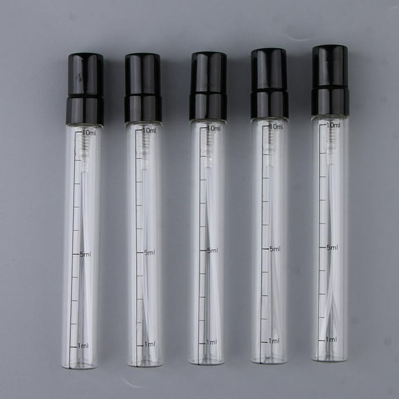 Frascos de vacíos de 5 piezas con escala, es de usar y es de rellenar Negro Colcomx Botella de perfume vacía