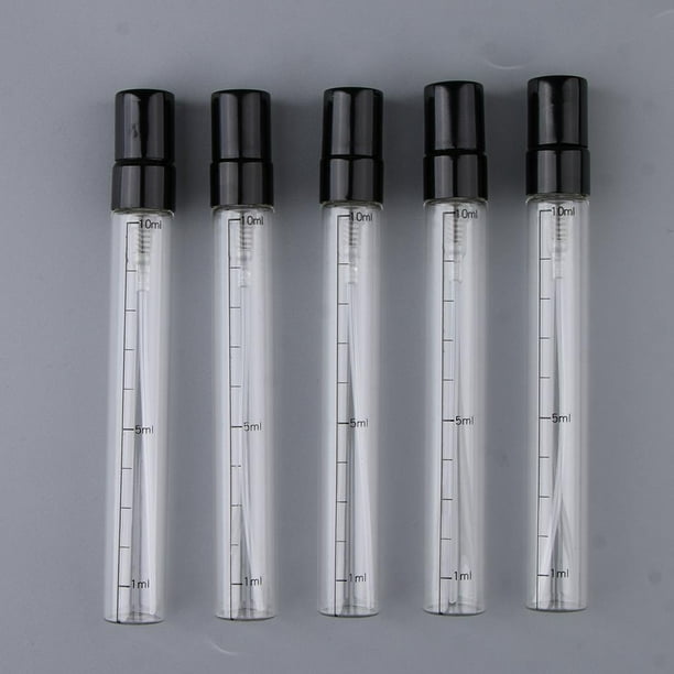 Frascos de vacíos de 5 piezas con escala, es de usar y es de rellenar Negro Colcomx Botella de perfume vacía