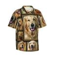 thumbnail image 2 of Golden Retriever Dog Men'S 3d Print Casual Button Down Shirts, Novelty Hawaiian Short Sleeves M, 2 of 7