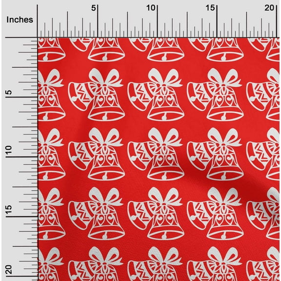 oneOone Cotton Cambric Red Fabric Merry Christmas Craft Projects Decor Fabric Printed By The Yard 42 Inch Wide-MH9