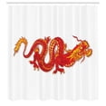 thumbnail image 2 of Ambesonne Dragon Shower Curtain, Vintage Asian Animal Art, 69"Wx70"L, Scarlet and Earth Yellow, 2 of 4