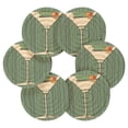 thumbnail image 7 of Yayeee 6 PCS Drink Coasters with Holder Set Woven Absorbent Round Tabletop Hot Pad, Martini Olive, 7 of 7