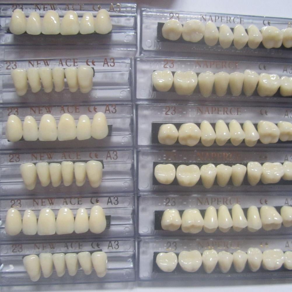 Dental Acrylic Resin Denture Multi-colored Synthetic Teeth False I5W6