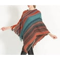 thumbnail image 2 of StylesILove Women Autumn Winter Knitted Zig-Zag Pullover Fringe Poncho Sweater Soft Wrap Cape Lightweight Shawl (Red), 2 of 6
