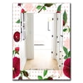 thumbnail image 3 of DESIGN ART Designart 'Pansies Cherries and Roses On Pink Dotted' Traditional Mirror - Frameless Printed Wall Mirror 27.6 in. wide x 39.4 in. high, 3 of 5