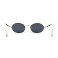thumbnail image 2 of 1990s Dad Shade Round Oval Metal Rim Sunglasses Gold Black, 2 of 4