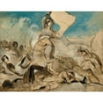 thumbnail image 2 of Eugène Delacroix 24x20 Black Ornate Framed Double Matted Museum Art Print Titled: Freedom Guiding the People (circa 1830), 2 of 5