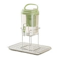 thumbnail image 4 of Contenedor de dispensador de bebidas Jarra de agua fría Toque de tetera equipada rejilla de almacenamiento y bandeja incluida bote de cerveza fría Verde, 4 of 9