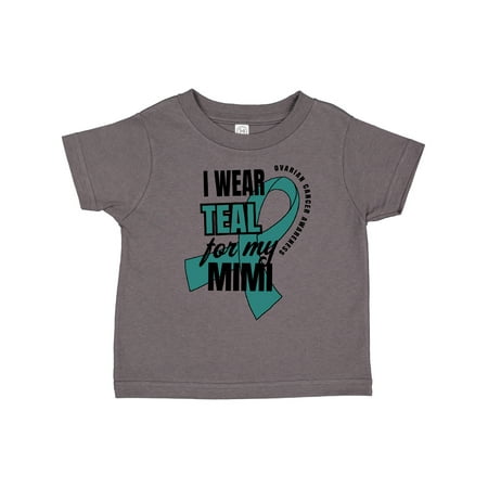 

Inktastic I Wear Teal for My Mimi Ovarian Cancer Awareness Gift Toddler Boy or Toddler Girl T-Shirt