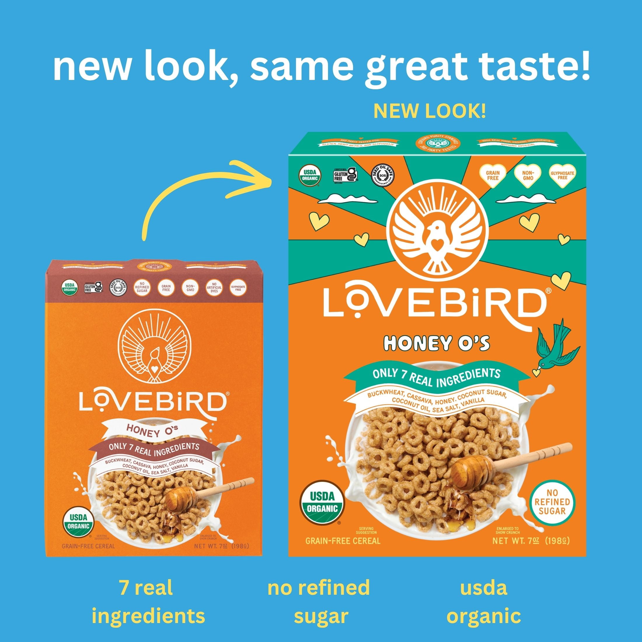 (6 pack) Lovebird Organic Grain Free Cereal - Honey