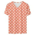 thumbnail image 4 of Women Tops Summer Trendy Womens Tee Shirts, Women's Polka Dots Blouse Ladies Loose Fit Tunic Tee V Neck Short Sleeve Summer Tops Plus Size Comfy Shirts, 4 of 5