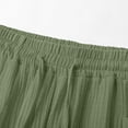 thumbnail image 5 of Plus Size Women's Cotton Linen Drawstring Elastic Waist Capri Shorts, Solid Pocket Lightweight Loose Trousers, Cool Summer Casual Bottoms for Home Vacation Outdoor | TruHer,Army Green 3XL, 5 of 7