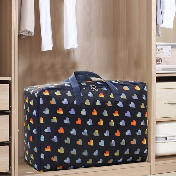 Heavy Duty Storage Bag with Reinforced Handles - Large Tote for Clothes Toy and Christmas Decoration Thickened with Double Zippers