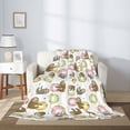 thumbnail image 2 of Hirioo Donut Sloth for Flannel Blanket, Cozy and Warm Throw for Bed or Couch ,Perfect for All Seasons-60"x50", 2 of 6