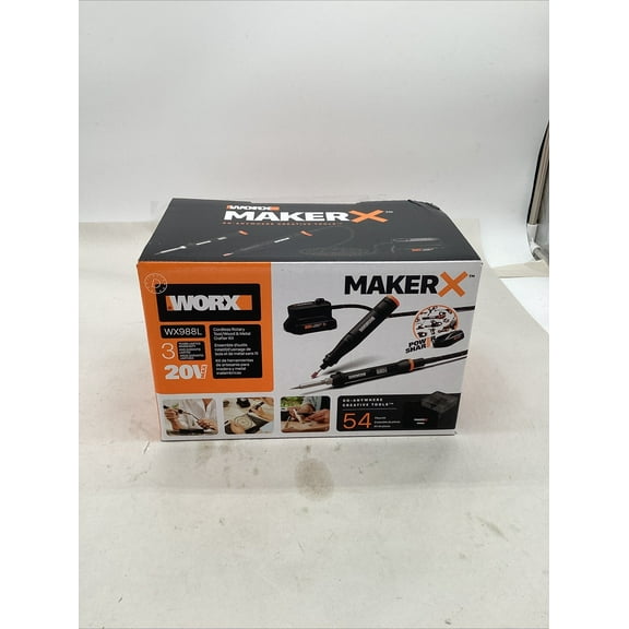 WX988L WORX 20V 2 PC MAKERX Combo: Rotary Tool   Wood/Metal Crafter