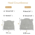 thumbnail image 4 of Baby Knit Beanie Cat Ear, Toddler Newborn Winter Warm Cute Ears Love Heart Embroidered Infants Cap, Gray 0-6 Months, 4 of 8