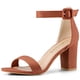 thumbnail image 1 of Sandalias de Tacón Alto para Mujer Allegra K Zapatilla Con Punta Abierta correa de tobillo Marrón 42, 1 of 7