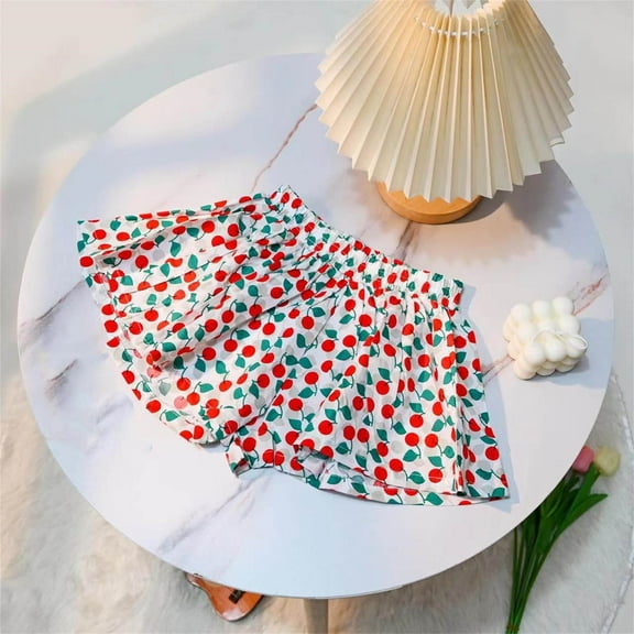 Kiviey Shorts for Girls Thin Print Shorts Size 4-5T