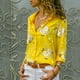 thumbnail image 3 of Minnieouse Blusa de manga larga con solapa para mujer Blusa de manga larga con patrón de niñas Blusa de estilo suelto Tops Camisa Prendas para la parte del cuerpo amarillo XL, 3 of 6