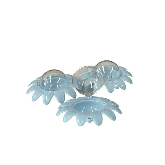 Charmed 24 Counts Blue Plastic Flower Candy Box Clear Cover Baby Shower Party Favor
