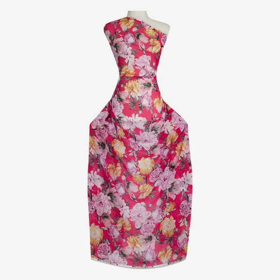 Zelouf Zs1806Pp-1 Print Hi Mutli Chiffon  , Sewing, DIY, Crafts Fabric by the Yard, Rose/violet, 3 Yard