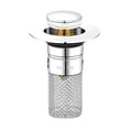 thumbnail image 3 of Sink Drain, Sink Drain Stopper, Bathroom Sink Catcher, Stainless Steel Drain Strainer, 2.5X3X3 Inch Press-Type Bounce Design Easy to Install, Remove and Clean, Fit for Most, 3 of 7
