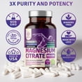 thumbnail image 5 of N1N Pure Magnesium Citrate Capsules 1250mg, Easily Absorbed and Purified Trace Mineral for Muscle and Digestive Support, 120 Caps, 5 of 7