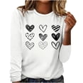 thumbnail image 2 of Craaazy Women's Valentines Day Tshirt Crew Neck Long Sleeve Shirts with Hearts Graphic Gifts, 2 of 3