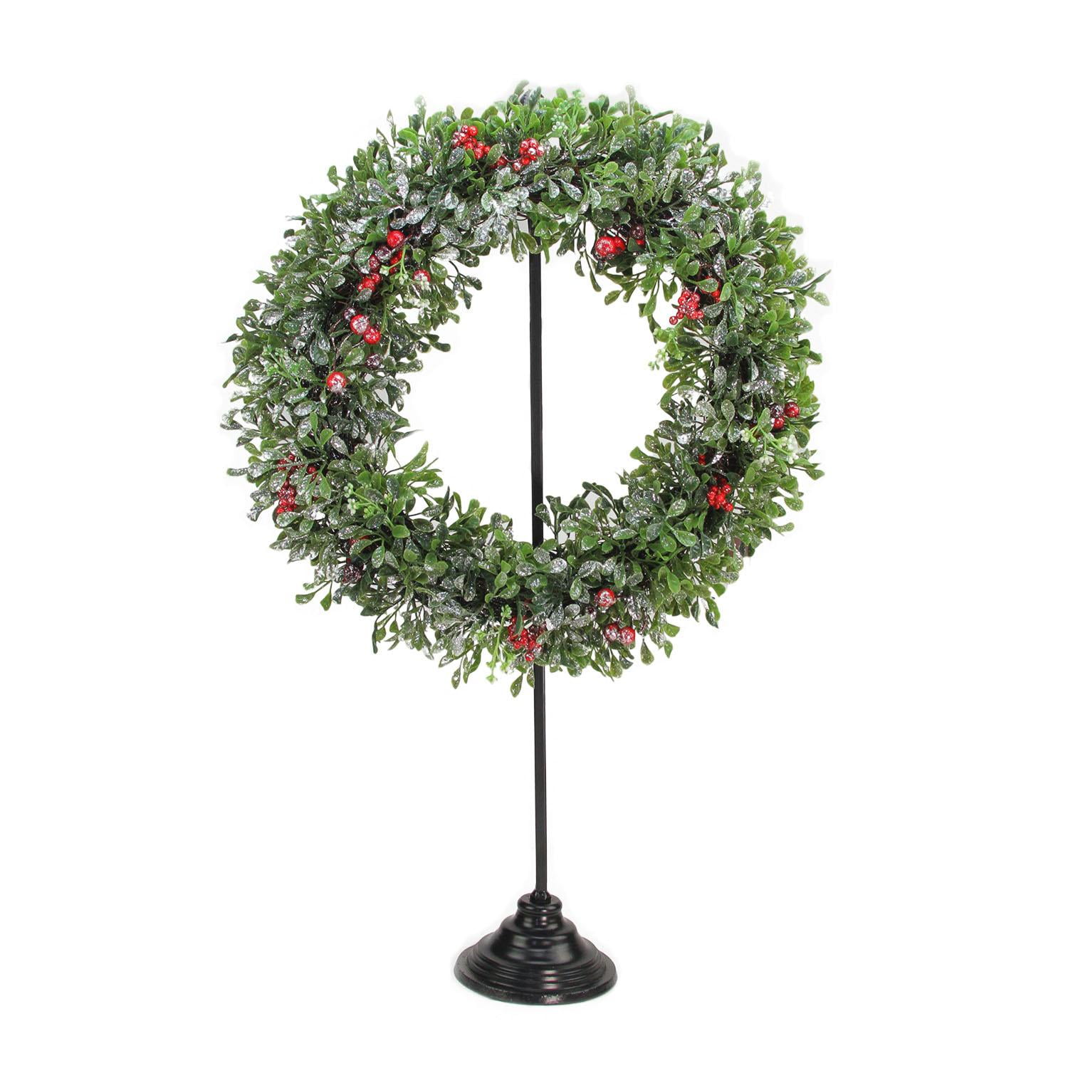 AINISIS Christmas Tree Spiral Wreath Stand for Display Tabletop,Adjustable  Metal Wreath Holder Stand for Display Floor/Fireplace/Hearth,General Wreath