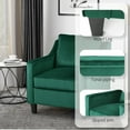 thumbnail image 3 of Chaise d'Appoint en Velours, Fauteuil Moderne Rembourré pour Salon, Salon, Lecture, Bureau, Vert, 3 of 6