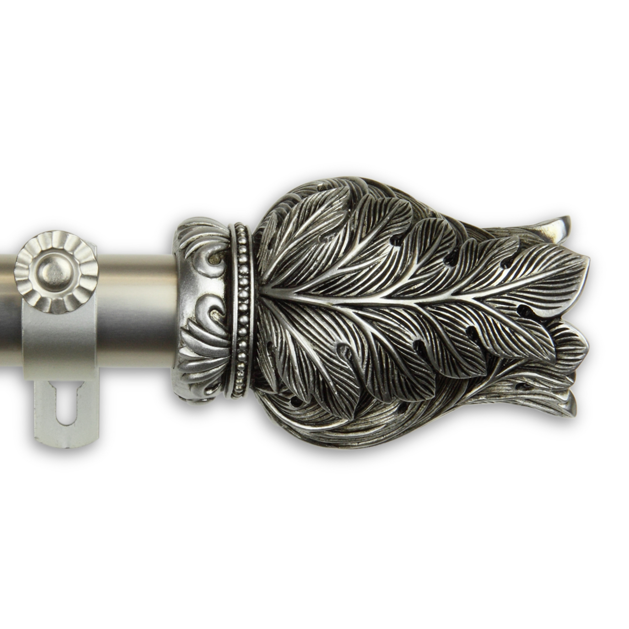 Tulip 1" Curtain Rod 48-84 inch - Satin Nickel
