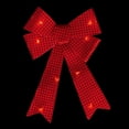 thumbnail image 3 of Northlight LED Lighted Sequin Bow Christmas Decoration - 17.5" - Red - Warm White Lights, 3 of 4