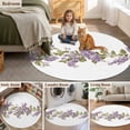 thumbnail image 6 of Spring Purple Lavender Round Area&nbsp;Rug 3ft Country Watercolor Purple Flower Green Leaf Non-Slip&nbsp;Washable Circle Rugs Soft Felt Indoor Floor Mat for Bedroom Kitchen Living Room Bathroom, 6 of 9
