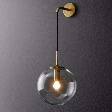 Modern Wall Light Sconce Fixture Glass Globe Shade Wall Mount Lamp Bedroom Decor