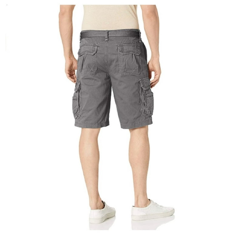 Men's Outdoor Hiking Hunting Fishing Sporty Multi-Pocket Belted Casual Fit  Cargo Chino Shorts 