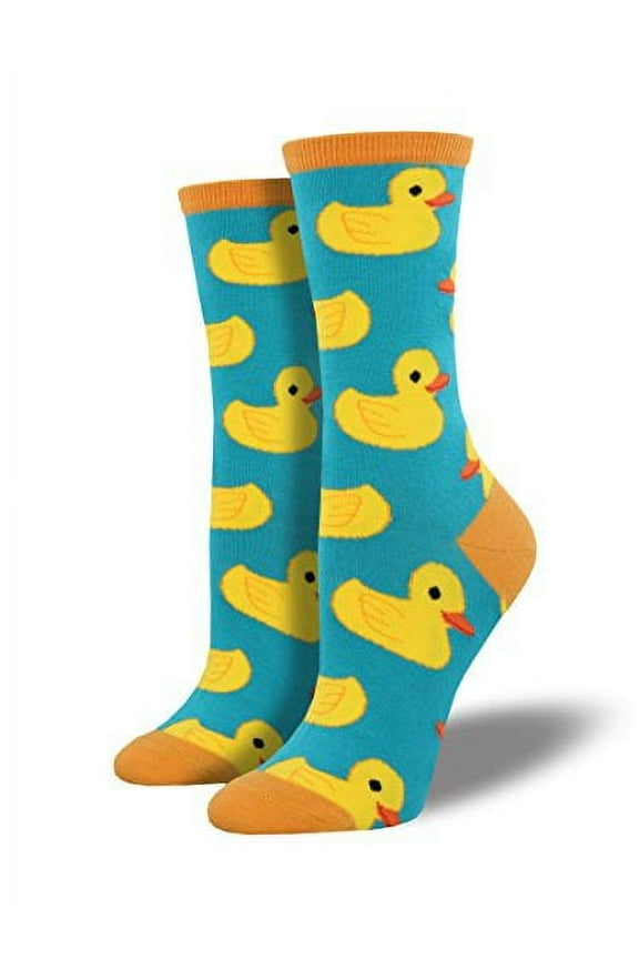 Womens' Novelty Crew Socks "Rubber Ducky" - 1 pair (Turquoise)