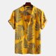 thumbnail image 1 of ICHUANYI Clearance Men Spring Summer Casual Slim Printed Short Sleeve Beach Shirts Top Blouse(Yellow, S) Ichuanyi Ichuanyi, 1 of 5