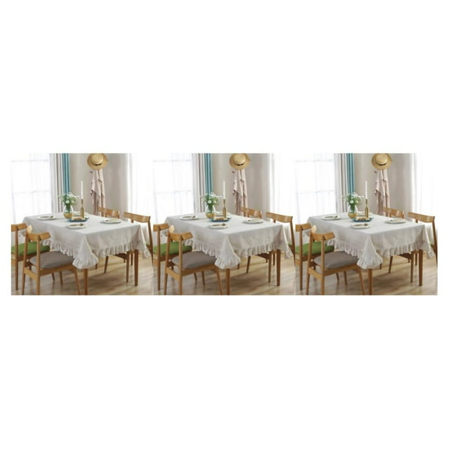 maskred Wide Application Rectangular Tablecloth Easy Wash And Vintage Style For Any linen 140*200CM 3Set