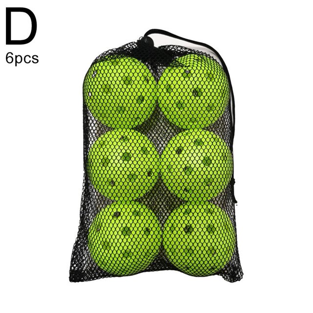 Lot de 6 Balles de Pickleball - Vol Stable, Conception à 40 Trous, Balles d'Extérieur Colorées