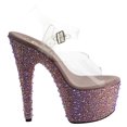thumbnail image 2 of *7" Heel, 2 3/4" PF Ankle Strap Sandal w/Multi Sized RS - Clr/Lavender Multi RS, 7, 2 of 4