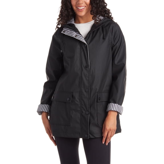 URBAN REPUBLIC Womens Rain Jacket Waterproof Slicker Shell Windbreaker Raincoat for Women